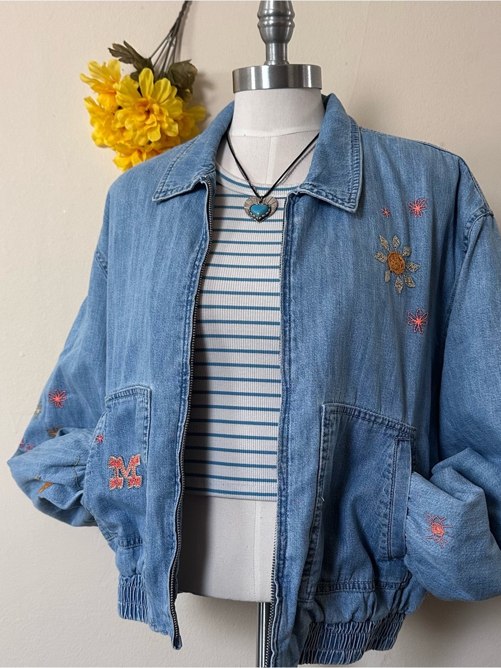 MOTHER | Embroidered Butterfly Denim Jacket (s) NWT - Picture 9 of 16
